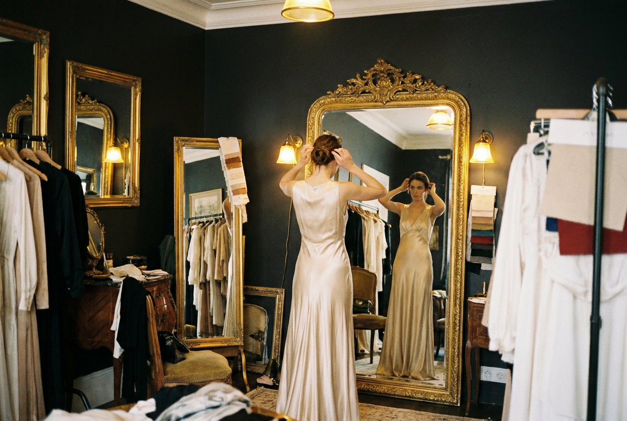 Photographer atelier — lights, props, considered chaos